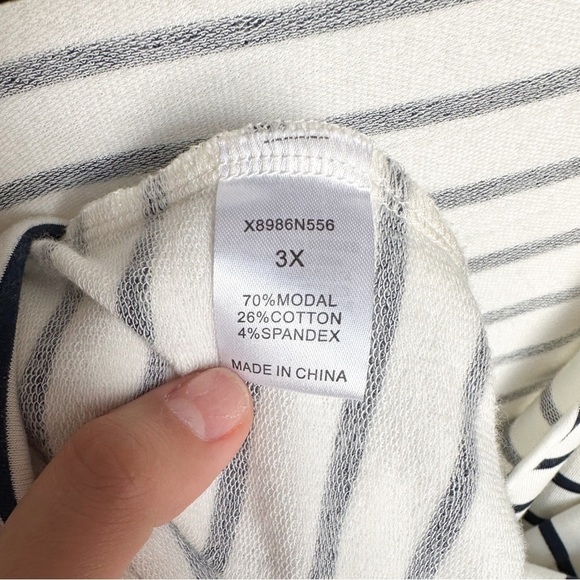 TART Striped Faux Wrap Top Size 3X - Picture 3 of 4